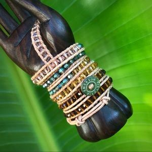 Victoria Emerson Bracelet Leather Crystals NEW